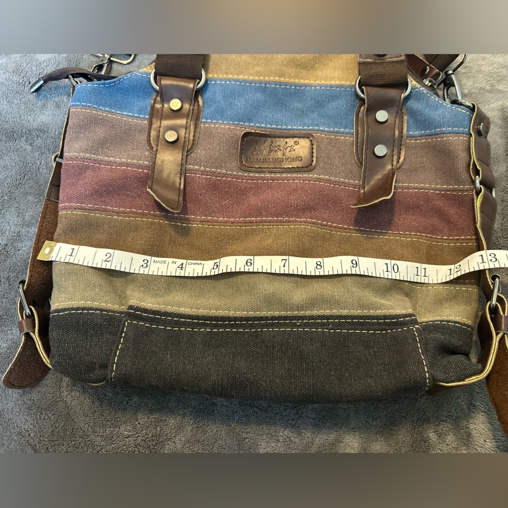 Multicolor Canvas Shoulder Bag - Picture 3 of 6